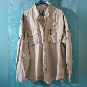 Light Brown Gander Mountain Guide Series Mens 2XL Long Sleeve Button Down Shirt